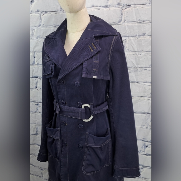 Diesel Women's Trench Coat Jacket Denim Cotton Belted High Quality size Small - Picture 3 of 14